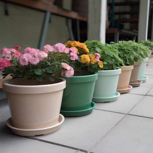 FRP flower pot.